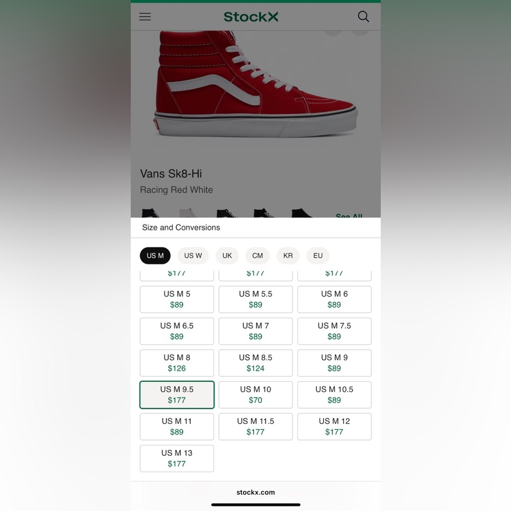 Vans Sk8-Hi Racing Red - Picture 7 of 11